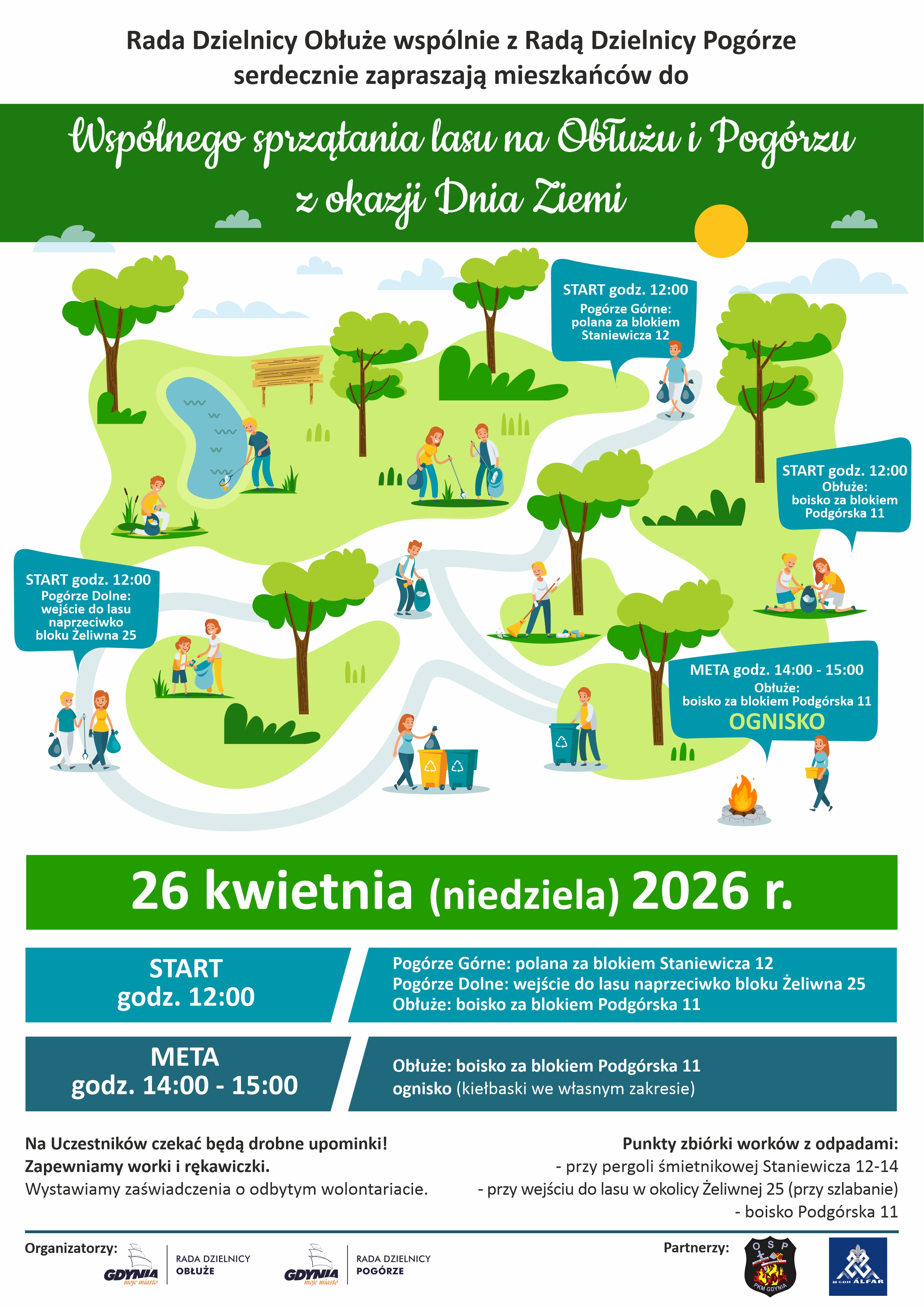 Wspólne sprzątanie lasu na Obłużu i Pogórzu
